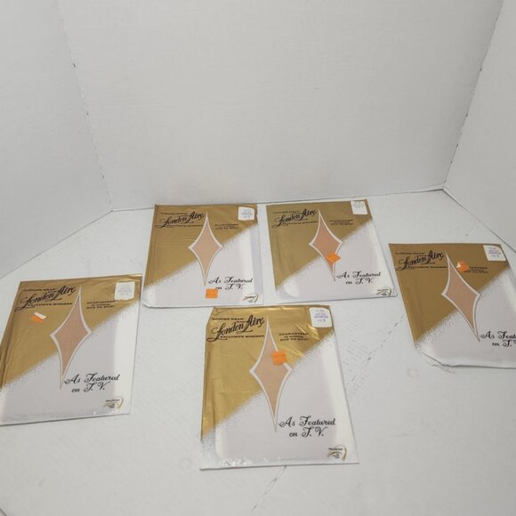 Vintage London-Aire Hosiery Sz 8.5 Seamless 1st No-Run Coronation NOS Prop Lot/6 - Picture 2 of 12
